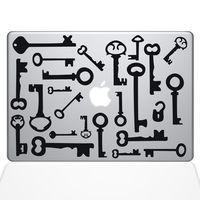The Decal Guru Skeleton Keys MacBook Decal Vinyl Sticker - 15" MacBook Pro (2016 & Newer) - Black (1266-MAC-15X-BLA)