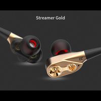 Yuniroom QKZ CK8 Earbuds Earphone Sports Waterproof Earphone Headset Super Bass in-Ear Earphones with Mic 3.5mm HiFi Gold Plated Earphone (Color : Gold)