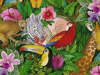 Animal Print - Jungle Paradise Ultra Gloss 24"x417 Gift Wrap Half Ream Roll (1 roll) - Wraps -M7204H24