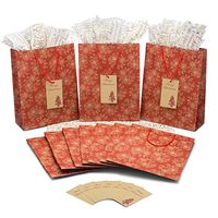 MPFY- Gift Bags with Handles, Tissue Paper, Pack of 10, Holiday Gift Bags, Christmas Gift Bags, Christmas Gift Tags, Christmas Bags, Small Gift Bags, Christmas Bags for Gifts, Xmas Gift Bags, Bulk
