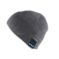 Braceus Wireless Outdoor Bluetooth Music Warm Beanie Hat with Stereo Headphone Speaker (Grey)