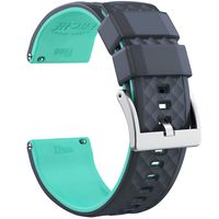 Ritche Silicone Watch Bands 18mm 20mm 22mm Quick Release Rubber Watch Bands for Men Women (Grey/Mint Green/Silver, 18MM)