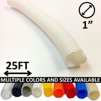 Electriduct 1" Split Wire Loom Tubing Polyethylene Flexible Conduit (1 Inch ID) - White - 25 Feet
