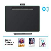 Wacom Intuos Wireless Graphic Tablet with 3 Bonus Software Included, 10.4" x 7.8", Black with Pistachio Accent (CTL6100WLE0)