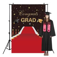 Allenjoy 5x7ft Graduation Backdrop Congrats Class of Grad Red Carpet Night Party Ceremony for College Congratulate Prom Pictures Candy Table Dessert Decor Banner Event Photo Booth Shoot Background