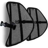 Mesh Lumbar Back Support Cushion - Breathable Fabric, Sturdy Frame, Non Slip Gripper Adjustable Straps Ergonomic Designed Lower Back Pain Relief - Suitable for Desk Office Chair Car - Pack of 2