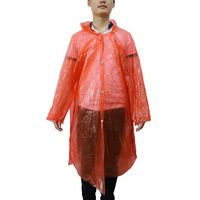 uxcell Red One Size Adult Disposable Waterproof Hooded Raincoat Rain Poncho for Outdoor Travel