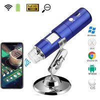 QZY Wireless Wifi LED Microscope,50X To 1000X Magnification USB Charging Digital Portable, For Iphone/Ipad/Android/Windows/Mac,Blue