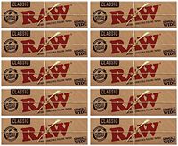 Raw Classic Natural Unrefined Rolling Paper 70mm Single Wide Size 10 Packs