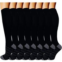 Compression Socks (8 Pairs) for Women & Men 15-20mmHg - Best Medical,Running,Nursing,Hiking,Recovery & Flight Socks (S/M (US Women 6-10 / US Men 6-9), A - Color 22)