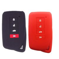 WFMJ 2Pcs Black Red Silicone 4 Buttons Smart Key Cover Case for Lexus ES300h GS350 GS450h is F IS250 IS350 LS460 LS600h ES350 NX300h RC F NX200t