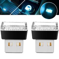 BukNikis USB Simple Atmosphere Lights USB Car Interior Accessories Lighting - Universal (Aqua Ice Blue, 2 pcs)