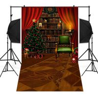 Wensltd Clearance! Christmas Backdrops Tree Vinyl 3x5FT Fireplace Background Photography Studio (E)