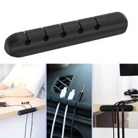 XLSTORE Durable Silicone Self-Sticking Desktop Cable Winder Cord Organizer Protector Cable Sleeves (l, Black)