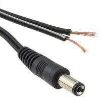kenable 2.1mm x 5.5mm Male DC Plug to Bare Ended Power Cable 2m (~6 feet)