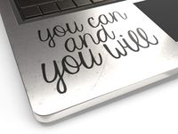 You Can You Will 3.5" Decal Vinyl Motivational Sticker Laptop Journal,Wall car (Matte Black)