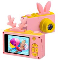 Kids Camera Gifts for Boys Girls, 8MP HD Kids Digital Cameras Build-in Rechargeable Battery, Child Toys Gift for 6+ Kids with 16GB Memory Card, Pink
