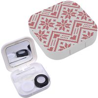 Portable Contact Lens Case Box Travel Kit Mirror + Bottle + Tweezers Container Holder [ Knitted ]