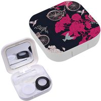 Portable Contact Lens Case Box Travel Kit Mirror + Bottle + Tweezers Container Holder [ Fashion Save Date ]