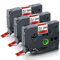 Unismar TZe-431 TZe 431 TZ-431 12mm 0.47 Laminated Label Tape Black on Red Compatible for Brother P-Touch Label Maker PT-D210 PT-H110 PT-H100 PT-D400AD PTD600 PT-1890 PT-1880, 1/2" x 26.2', 3-Pack