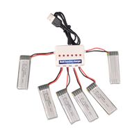 YouCute 6PCS 500mah Upgrade Battery and 1to6 Charger for JJRC H37 EACHINE E50 E50S UDI U28W Rc Quadcopter Drone Spare Parts (6PCS 500mAh Batteries +Charger)