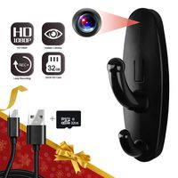 32GB Spy Camera Clothes Hook, Yumfond Mini Hidden Camera HD 1080P No WiFi Needed Nanny Cam, Security Camera with 32GB SD Card Recording for Monitoring Home/Baby/Pet