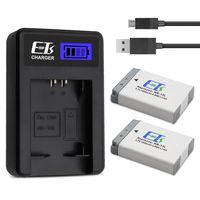 E-TS Canon NB-13L Battery Replacement 2 Packs and Battery Charger Compatible with Canon PowerShot G1 X Mark III G5 X G7 X G7 X Mark II G9 X G9X Mark II SX720 HS SX730 HS (Upgraded 1600mAh)