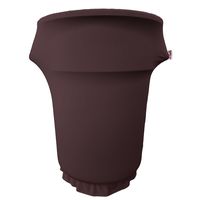 LA Linen Spandex Cover Fitted for 55 Gallon Trash can on Wheels, Eggplant