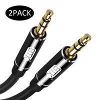 AUX Cable, [Ultra-Durable,Hi-Fi Sound Quality] Ekable Nylon Braided Aux Cord Compatible for Car/Home Stereos,Speaker,Headphones,Sony,Headphones,Sony,Echo Dot,Beats and More(4.9Ft/1.5M, Black)
