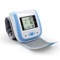 XY Fancy Household Medical Hand Wrist Sphygmomanometer Fully Automatic Wrist Blood Pressure Meter Monitor Heart Beat Meter with LED Display (Blue)