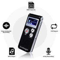 Digital Voice Recorder Voice Activated Recorder for Lectures, Meetings, Interviews Aomago 8GB Audio Recorder Mini Portable Tape Dictaphone with Playback, USB, MP3