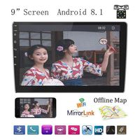 Double Din Car Radio Stereo MP5 Player, 9" 2.5D Curved HD Capacitive Touch Screen Radio Receiver, Support GPS Navigation Bluetooth Rear View Camera&Android iOS Mirror Link Dual USB Input&Sub-woofer