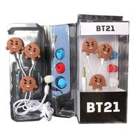 Nuofeng - Kpop BTS Bangtan Boys Earphone Cartoon Earbuds Music Headphones Long Line Headphones Plastic(H06)