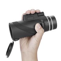 Hakeeta 40 x 60 HD Black Monocular Telescope, 8 x Zooming High Powered Spotting Scope Pocket Focus for Outdoor, Monocular of Large Viewing Angle