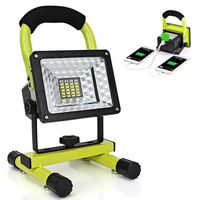 LED Work Light with Magnetic Stand 15W 24 LED Rechargeable Shop Light Portable Outdoor Camping Spotlights with Dual USB Port and Emergency SOS Mode