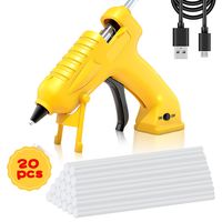 Cordless Hot Glue Gun AONOKOY USB Rechargeable Portable Mini Melt Glue Gun Kit with 20pcs Glue Sticks for DIY Crafts, School Projects and Fast Home Repairs
