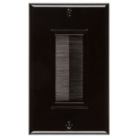 Buyer's Point Brush Wall Plate [UL Listed], Decora Style, Cable Pass Through Insert for Wires, Single Gang Cable Access Strap, Wall Socket for HDTV, HDMI, Home Theater Systems (Black)