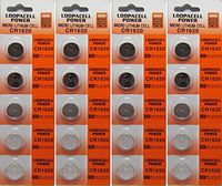 20 x Loopacell Lithium Battery CR1620 1620 Button Cells, Pack of 5 Batteries x 4