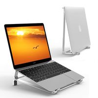 Supmega Laptop Stand for Desk, 2 in 1 Design Aluminum Vertical Stand Holder Compatible with MacBook Air Pro, Surface, Dell XPS and Other 10-17 inch Laptop Computer Ventilated Riser