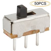 DIYhz Vertical Slide Switch High Knob 3 Pin 2 Position 1P2T SPDT with PCB Panel for Arduino 0.5 Amp, 50V DC, 2 mm, 50Pcs