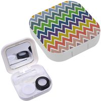 Portable Contact Lens Case Box Travel Kit Mirror + Bottle + Tweezers Container Holder [ Tribal ]