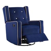Naomi Home Odelia Swivel Rocker Recliner Navy/Microfiber