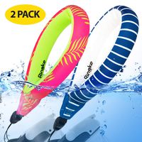 Ringke Floating Strap (2 Pack) Universal Waterproof Float for All Devices: GoPro, Digital Camera, Mobile Phones, and More - Palm Leaves+Navy Stripes