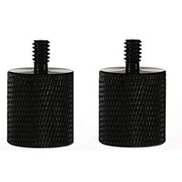 TEZONG Black 5/8"-27 Female to 1/4"-20 Male Screw Adapter Microphone Stand Mount for Camera Stud 2Pack