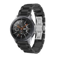 Aottom Compatible for Samsung Galaxy Watch 46mm Band Ceramic 22MM Women Men Stainless Steel Butterfly Buckle Wristband Replacement Band for Samsung Galaxy Watch 46mm/Gear S3 Frontier/Classic, Black