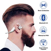 ALOVA Wireless Bone Conduction Headphones Bluetooth 5.0 Sports Open-Ear Headset IP56 Waterproof Earphones with Microphone Earbuds for Running