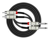 Kirlin Cable AP-403PR-06/BK - 6 Feet - Dual RCA to Dual 1/4-Inch Patch Cable