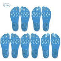 HJJH Barefoot Soles Foot Padding Stickers Insoles Invisible Shoe Water, Barefoot Shoes, Soles Shoes, Non-Slip Waterproof Design, Suitable For Barefoot Beach, 5 Pairs,Blue,XL