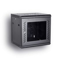 KENUCO [Fully Assembled] Deluxe IT Wall Mount Cabinet | Server Rack | Data Network Enclosure 19-Inch Server Network Rack with Locking Tempered Glass Door (Black 09U)