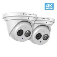 2-Pack Amcrest UltraHD 4K (8MP) Outdoor Security IP Turret PoE Camera, 3840x2160, 164ft NightVision, 2.8mm Lens, IP67 Weatherproof, MicroSD Recording (128GB), White (2PACK-IP8M-T2499EW-28MM)